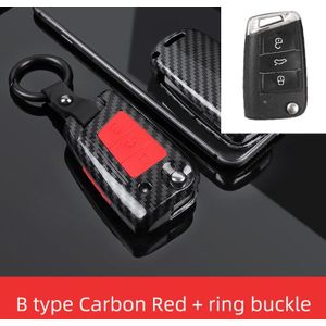 Carbon Fiber Abs Auto Key Case Voor Vw Volkswagen Polo Golf 4 5 6 7 T5 Passat B6 B5 Skoda octavia A5 A7 Seat Leon Ibiza Ateca