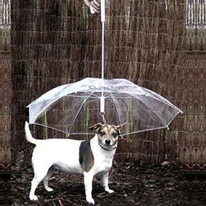Pet Paraplu Hond Wandelen Waterdichte Clear Cover Ingebouwde Leash Regen Ijzel Sneeuw Pet Paraplu