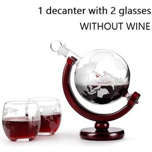 Whiskey Decanter Globe Wijn Glas Set Zeilboot Schedel Binnen Kristal Whisky Karaf Met Fijn Hout Stand Drank Decanter Voor Vodka