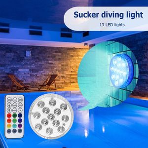 13 Led Licht Met Zwemmen Dompelpompen Draagbare Outdoor Magneet Zuignap Elements Zwembad Rf Afstandsbediening
