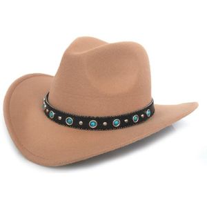 Mode Zomer Mannen Cowboy Hoed Vrouwen Retro Vintage Turquoise Lederen Band Cowboy Cowgirl Caps Westerse Zomer Zonnehoed B87
