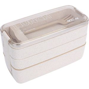 900ml Gezonde Materiaal Lunchbox 3 Lagen Van Tarwe Stro Bento Magnetron Dozen Voedsel Opslag Servies kinderen Lunch doos