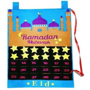 1 Pcs Countdown Kalender Thuis Decoraties 2 Kleur Met Ster Feestartikelen Voelde Ramadan Craft Hanger Kids