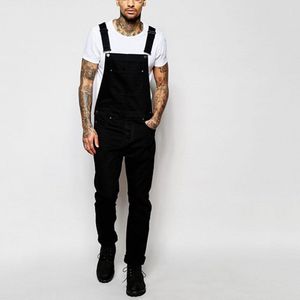 Mannen Casual Broek Herfst Kleding Solid-Kleur Casual Vintage Lange Overalls Met Verstelbare Riem En Borst Zakken Voor Jongens zwart