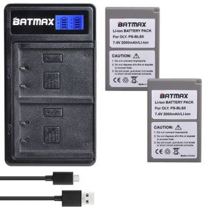 Batmax PS-BLS5 BLS50 Batterij + Lcd Dual Oplader Voor Olympus Pen E-PL2, E-PL5, E-PL6, E-PL7, e-PM2, OM-D E-M10, E-M10 Ii, Stylus1