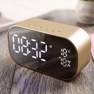 LED Wekker met FM Radio draadloze Bluetooth Speaker Ondersteuning Aux TF USB Muziekspeler Draadloze voor Kantoor Slaapkamer