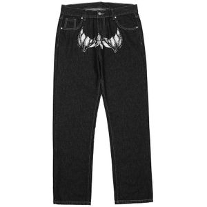 Spoof Portret Print Denim Broek Heren High Street Grappige Losse Rechte Pijpen Broek Streetwear Casual Jeans Y2k Broek Mannen