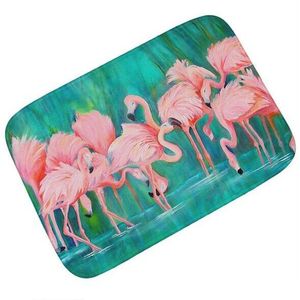 Retro Vintage Camper Trailer Welkom Deur Mat Roze Flamingo Paradise Reizen Deurmat Tapijt Tapijt Dikke Flanel Home Decor