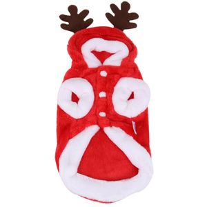 1Pc Pet Jas Zachte Kerst Schattige Winter Warm Elanden Party Kostuum Dierbenodigdheden Foto Props Voor Hond