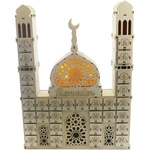 Ramadan Countdown Kalender Diy Houten Eid Mubarak Ornament Lade Party Decor