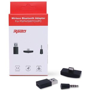 Draadloze 5.0 Bluetooth-Compatibele Adapter Usb Zender Vf Ontvanger Voor Nintend Schakelaar PS4 PS5 Pc Audio Adapter Converter