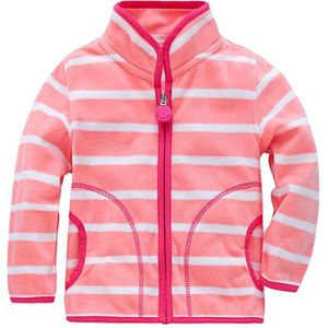 FAVSPORTS Winter Gestreepte Fleece Kleding Voor Meisjes Roze Kleur Kinderkleding Warm Bovenkleding Windjack Baby Kids Jassen