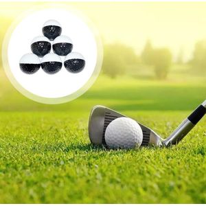 6Pcs Golfbal Zwart-wit Synthetische Rubber Hars Golfen Praktijk Tweedelige Ballen