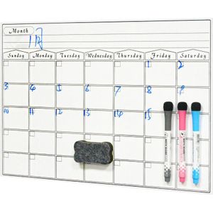 Yibai A3 Whiteboard Maandelijkse Planner Magnetische Message Board Keuken Dagelijks Flexibele Bulletin Memo Boards Koelkast Tekening Kalender