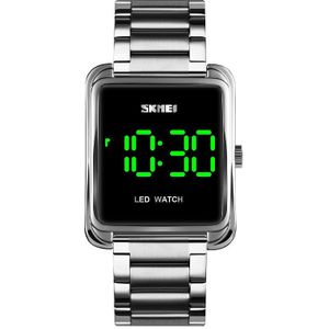 Skmei Led Digitale Horloge Heren Waterdicht Datum Mannen Digitale Horloges Roestvrij Stalen Band Dunne Elektronische Klok Mode 1505