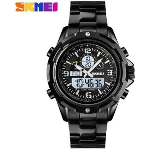 Skmei Heren Horloges Quartz Sport Horloge Luxe Stalen Band Stopwatch Chrongraph Digitale Horloge 2Time Horloge Mannen Outdoor Klok