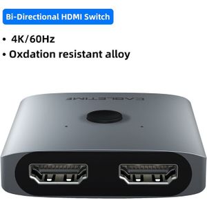 Cabletime Hdmi Splitter 4K 60Hz 1x 2/2X1 Adapter Hdmi Switcher 2 In 1 Converter voor Latop Macbook Air Hdtv PS4 Hdmi Switch C355