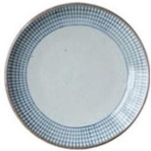 Keramische Schotel Plaat Handgeschilderde Diner Plaat Japanse Stijl Plaid Soep Plaat Salade Retro Creatieve Servies