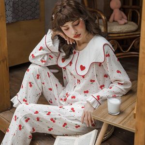 Zoete Hart Roze + Wit Katoen Moederschap Verpleging Nachtkleding Set Borstvoeding Pyjama Voor Zwangere Vrouwen Leuke Losse Zwangerschap