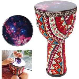 8 Inch Afrikaanse Djembe Trommel Kleurrijke Doek Art Abs Vat Pvc Sterrenhemel Huid Kinderen Handtrommel Djembe Drums