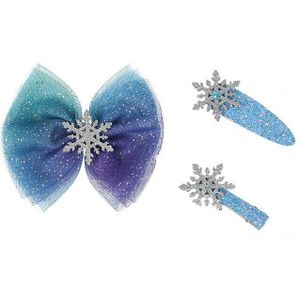 Kerst Sneeuwvlok Haaraccessoires Crystal Hair Clips Voor Vrouwen Winter Hair Ties Meisjes Haarspelden Blauw Haar Scrunchies