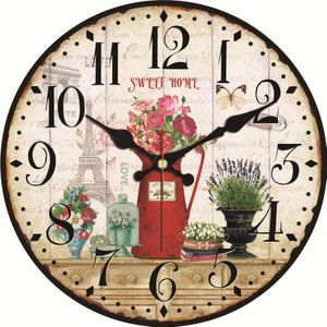 Vintage Ronde Klokken Bloem Interieur Voor Keuken Stille Living Horloges Accessoires Art Shabby Chic Grote Wandklokken