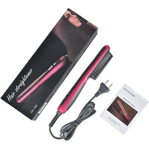 Multifunctionele Keramische Verwarming Stijltang Kam Glad Baard Borstel Droge En Natte Dubbel Gebruik Quick Styling Tools Voor Krullend