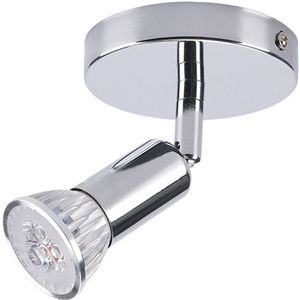 [Dbf] 3 Verlichting Zilver/Zwart Led Plafondlamp Met Draaibare Lichte Vlekken GU10 Plafond Spot Plafondverlichting voor Keuken Woonkamer