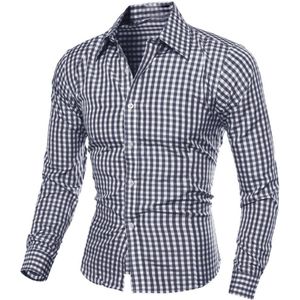 Mode Mannen Top Kleding Slim Fit Mannen Lange Mouw Mannelijke Plaid Katoen Casual Shirts Sociale Plus Size Rooster Pocket blouse 2 #