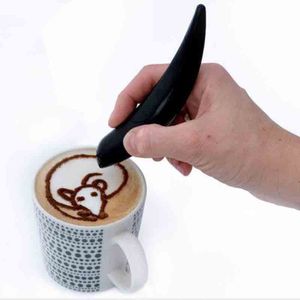 Elektrische Latte Art Pen Voor Koffie Cake Spice Pen Taart Decoratie Pen Koffie Carving Pen Bakken Gebak Gereedschap D0491