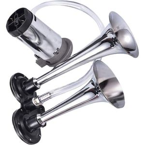 150DB Auto Air Horn Kit, super Luid Twin Tone Chrome Plated Zink Dual Trompet Air Horn Met Compressor Voor Elke 12V Voertuigen Auto T