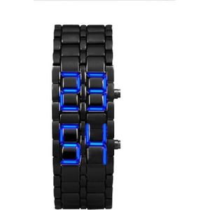 Mannen Lava Style Iron Zwarte Armband Led Japanse Geïnspireerd Horloge Blauw Retro Eenvoudige Часы Мужские Часы Reloj Часы Женские # w5