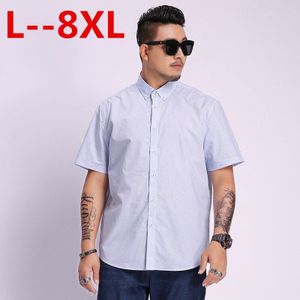 6XL Grote 8XL 4XL 5XL Mannen Mode Katoen Mannen Sociale Overhemd Heren Korte Mouw Shirts Man Polka Dot casual Plus Size