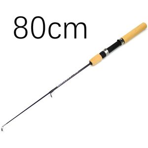 Winter Garnalen Hengels Mini Ijs Staaf Metalen Vissen Rollen Elastische Carbon Aas Anti Slip Hout Kleur Handvat Casting Rod pesca