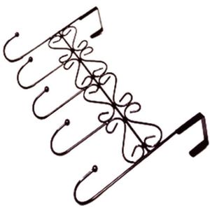 Metalen 5-Haak Achter Deur Hanger Tas Kleren Sleutel Sjaal Opknoping Houder Organizer