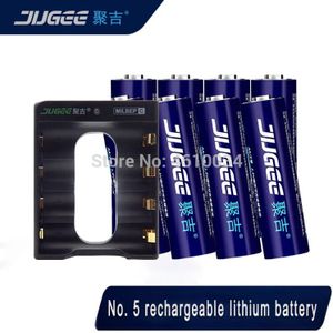 Jugee Aa 1.5V 3000mWh Lithium Li-Ion Oplaadbare Batterij + 4 Kanaals Lithium Polymeer Li-Ion Batterij Batterijen Oplader