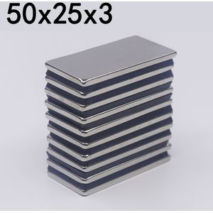 1/2/5/10Pcs 50X25X3 Neodymium Magneet 50Mm X 25Mm X 3Mm N35 Ndfeb Blok Super Krachtige Sterke Permanente Magnetische Imanes