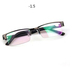 Yooske Metalen Afgewerkt Bijziendheid Bril Mannen Blauw Film Half Frame Brillen Kortzichtig Eyewear -1.0 1.5 2.0 2.5 3.0 3.5 4.0