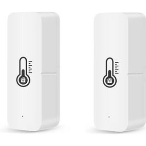 Wifi Tuya Smart Temperatuur En Vochtigheid Sensor Met Zoemer Alarm Thuis Indoor Thermometer Voice Control Voor Alexa Google Thuis