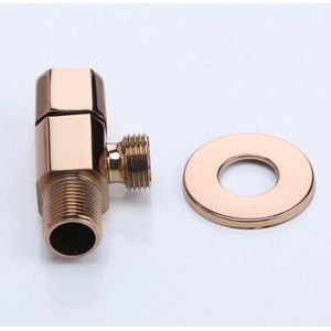 Rose Gold 100% Messing Hoekstopkraan Koud Warm Water Afsluiter Badkamer Keuken Kraan Installatie Accessoires