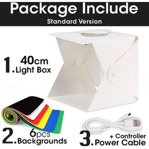 Folding Photo Studio Light Box Mini Photobox Softbox Met Led Lamp Fotografie Desktop Lightbox Achtergrond Draagbare