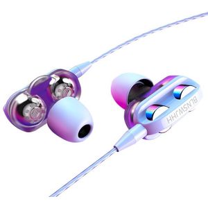 Dubbele Moving Coil Speaker Stereo Bekabelde Oortelefoon In-Ear Sport Headset Mini Oordopjes Oordopjes Voor Iphone Samsung Huawei Xiaomi