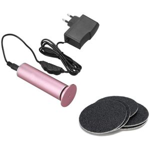 60 Stuks Schuurpapier Discs Pad (Reguliere Grof 100 Grit) & 1x Elektrische Voetverzorging Voor Pedicure Elektrische Slijpen Roze Eu Plug