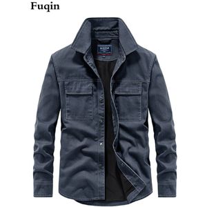 Mannen Denim Jasje Single-Breasted Trucker Jean Jacket Casual Loose Fit Robuuste Pocket Mannelijke Jas Streetwear Shirt Jasje voor Man