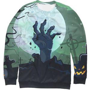 Casual sweater vrouwen Halloween Schedel 3D Print Party Lange Mouw Trui O-hals Sweatshirt Toevallige sweater vrouwen sudaderas