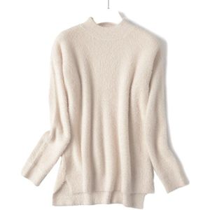 Gigogou Fall Winter Vrouwen Truien Warme Coltruien Minimalistische Tops Koreaanse Hoge Lage Zoom Gebreide Casual Kasjmier Truien