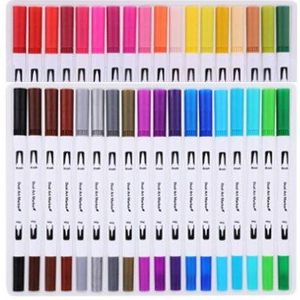 12/36/60/72/100/120 Kleuren Fijne En Borstel Dual Tips Colouring Pennen Viltstiften art Markers Voor Kalligrafie Tekening Kleuren
