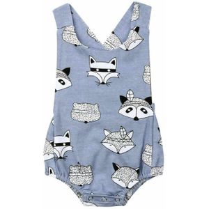 Focusnorm 0-18M Peuter Baby Jongens Meisjes Vos Bodysuit Mouwloze Jumpsuit Kleding Outfit Set 0-18M