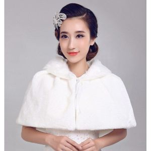 Elegance Bridal Bruiloft Wrap Shawl Faux Fur Warm Korte Capes Winter Mode Vrouwen Mantel Accessoires Voor Avondfeest Handgemaakte