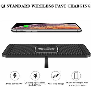 10W Snel Opladen Qi Draadloze Oplader Dock Station Pad 2in1 Antislip Siliconen Mat Auto Dashboard Houder Stand voor Iphone Samsung